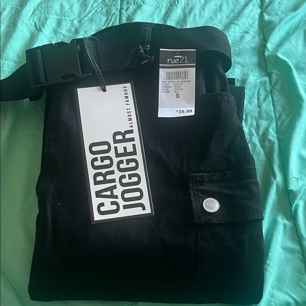 Rue21 Black Cargo Joggers with Belt